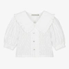 The New Society Girls White Embroidered Flowers Blouse In White