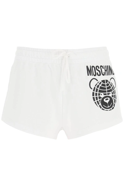 Moschino Sporty Shorts With Teddy Print In White