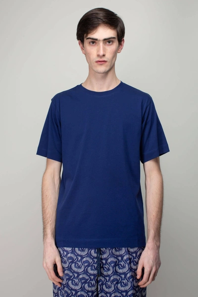 Dries Van Noten Blue Crewneck T-shirt In 519 Inkblue