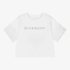 GIVENCHY GIRLS WHITE TULLE SLEEVED T-SHIRT