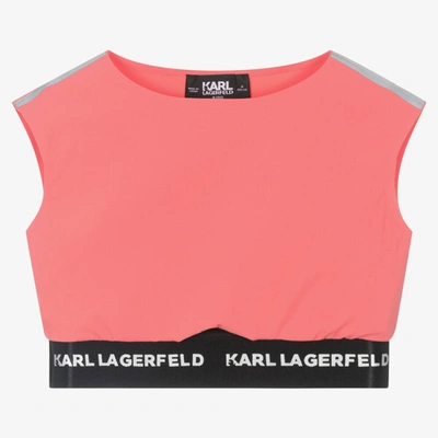 Karl Lagerfeld Babies' Girls Orange Jersey Undershirt Top