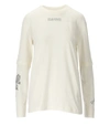Ganni Graphic Logo Print Crewneck Long Sleeve Cotton Jersey T-shirt In White