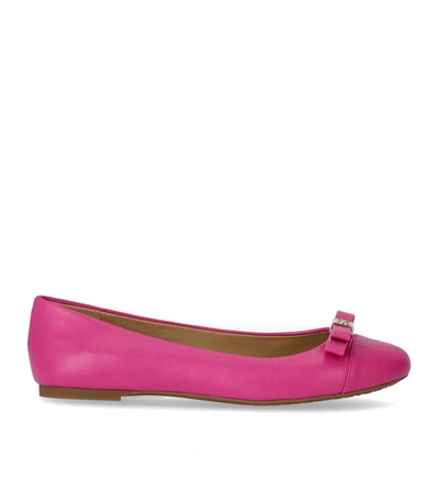 Michael Kors Andrea Ballet Flats In Fuxia Leather In Fucsia