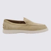 Tod's Suede Round Toe Slippers With Rubber Sole In Metallic