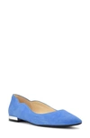 Nine West Lovlady Pointed Toe Flat In Blue