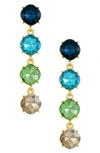 ETTIKA ETTIKA FOUR THE MONEY CRYSTAL DROP EARRINGS