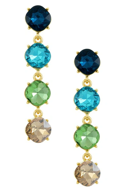 ETTIKA ETTIKA FOUR THE MONEY CRYSTAL DROP EARRINGS