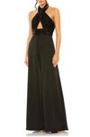 MAC DUGGAL SEQUIN HALTER WIDE LEG JUMPSUIT