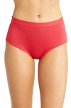 Meundies Feelfree High Waist Briefs In Lollipop Red