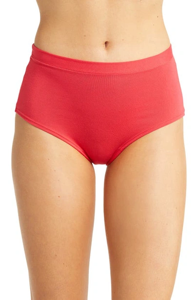 Meundies Feelfree High Waist Briefs In Lollipop Red