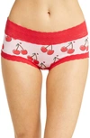 Meundies Feelfree Lace Hipster Briefs In Cherries