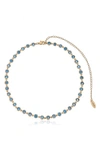 Ettika Cubic Zirconia Bezel Necklace In Aqua