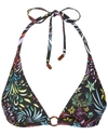 Vilebrequin Evening Birds Triangle Bikini Top In Black