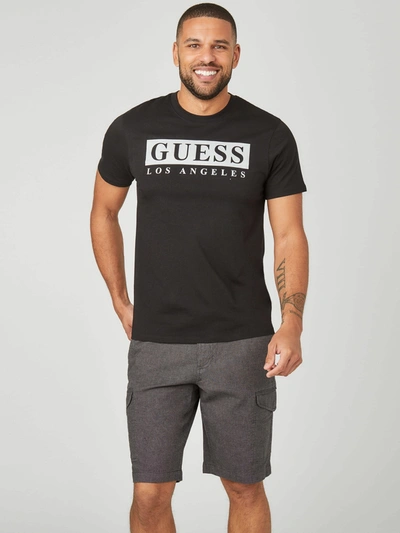 Guess Factory Greg Logo Tee In Black