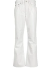 Agolde Bootcut Leather-blend Trousers In Wisp Wisp