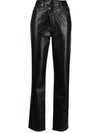 Agolde Recycled Leather Crisscross Waist Straight Leg Pants In Detox Detox