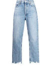 Agolde Riley High Rise Straight Crop Jeans In Bitter In Hav Haven