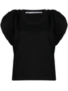 Alexander Wang Draped Shoulder Sleeveless Top In 001 Black