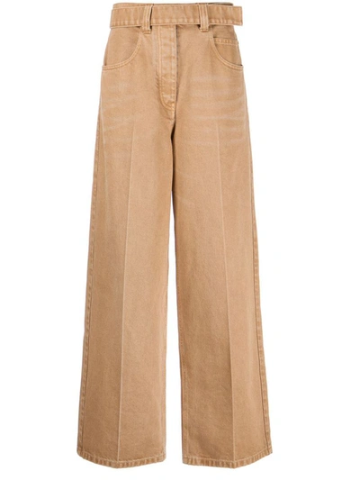 Alexander Wang Brown Belted Raver Jeans In 250 Khaki
