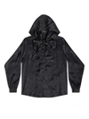 Balenciaga Silk Hooded Blouse In Black