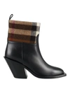 Burberry 70mm Exaggerated-check Panelled Leather Boots In Black