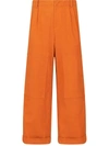 Etro Wide-leg Cotton Blend Trousers With Pleated Front In Red