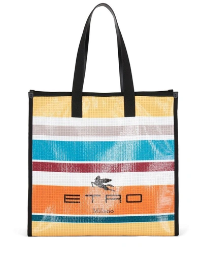 Etro Stripe-print Tote Bag In Multicolor