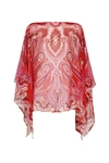 ETRO ETRO SILK PONCHO WITH FLORAL MOTIFS