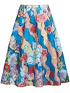 Marni A-linien-rock Mit Blumen-print In Multicolour