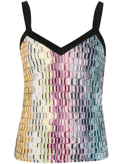 Missoni Woven V-neck Tank Top In Multicolour