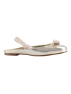 Ferragamo Varina Ballet Flats In Leather In Metallic