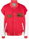 Vtmnts College Logo Wool Bomber Jacket In Red