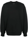 Y-3 Logo Print Crew Neck Sweatshirt In Black