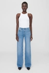 Anine Bing Hugh High Rise Straight Jeans In Blue