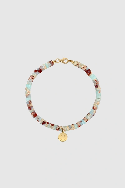 Anine Bing Bead Bracelet With Smile Charm In 14k Yellow Gold