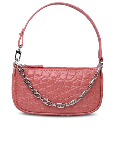 By Far Pink Embossed Mini Leather Rachel Bag