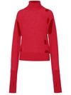 Mm6 Maison Margiela Half Glove Sleeves Turtle-neck Jumper In Red