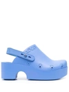 Xocoi Blue Recycled Rubber Clogs With Logo In Blue