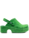 Xocoi Slingback Platform Mules In Green