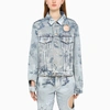Off-white Cut-out Denim Jacket In Light Blue
