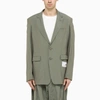 Miharayasuhiro Single-breasted Khaki Jacket In Technical Fabric In Orange