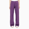 PALM ANGELS PURPLE JOGGING TROUSERS WITH BANDS,PWCA061S23FAB001/M_PALMA-3535_323-XS