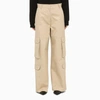 Msgm High-waisted Cargo Trousers In Beige