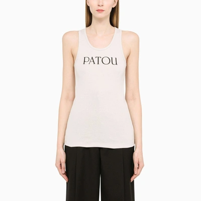 Patou Iconic Printed Cotton-jersey Tank In Gray