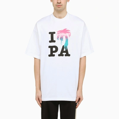 Palm Angels Logo-print T-shirt In White