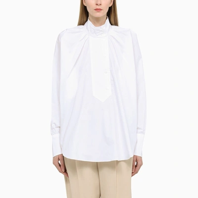 Patou Long-sleeve Gathered-detail Blouse In White