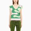 Andersson Bell V-neck Brushed Knitted Vest In Green
