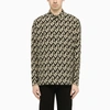Saint Laurent Abstract-print Cotton Shirt In Black