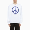 Marcelo Burlon County Of Milan Brushed County Peace Sweatshirt With Logo Print In White