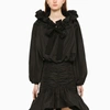 Patou Balck Blouse With Bow In Black